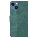 Geometric Embossed Leather Phone Case For iPhone 14 Max(Green)