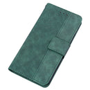 Geometric Embossed Leather Phone Case For iPhone 14 Max(Green)