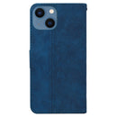 Geometric Embossed Leather Phone Case For iPhone 14 Max(Blue)