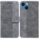 Geometric Embossed Leather Phone Case For iPhone 14 Max(Grey)