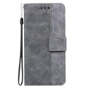 Geometric Embossed Leather Phone Case For iPhone 14 Max(Grey)