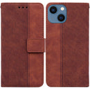 Geometric Embossed Leather Phone Case For iPhone 14 Max(Brown)