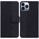 Geometric Embossed Leather Phone Case For iPhone 14 Pro Max(Black)