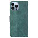 Geometric Embossed Leather Phone Case For iPhone 14 Pro Max(Green)