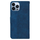 Geometric Embossed Leather Phone Case For iPhone 14 Pro Max(Blue)