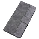 Geometric Embossed Leather Phone Case For iPhone 14 Pro Max(Grey)