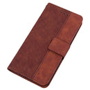 Geometric Embossed Leather Phone Case For iPhone 14 Pro Max(Brown)
