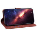 Geometric Embossed Leather Phone Case For iPhone 14 Pro Max(Brown)