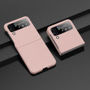 For Samsung Galaxy Z Flip4 Big Hole Fuel Injection PC Skin Feel Phone Case(Pink)