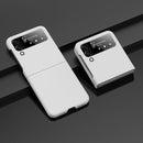 For Samsung Galaxy Z Flip4 Big Hole Fuel Injection PC Skin Feel Phone Case(White)