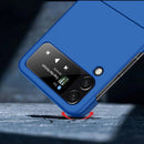 For Samsung Galaxy Z Flip4 Big Hole Fuel Injection PC Skin Feel Phone Case(Lemon Yellow)