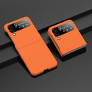 For Samsung Galaxy Z Flip4 Big Hole Fuel Injection PC Skin Feel Phone Case(Flaming Orange)
