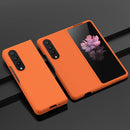For Samsung Galaxy Z Fold4 Big Hole Fuel Injection PC Skin Feel Phone Case(Flaming Orange)