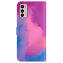 For Motorola Moto G42 Watercolor Pattern Horizontal Flip Leather Phone Case(Purple Red)