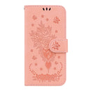 For Motorola Moto G42 Butterfly Rose Embossed Leather Phone Case(Pink)