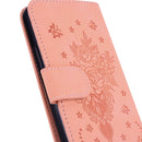 For Motorola Moto G42 Butterfly Rose Embossed Leather Phone Case(Pink)