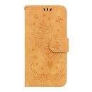 For Motorola Moto G42 Butterfly Rose Embossed Leather Phone Case(Yellow)
