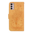 For Motorola Moto G42 Butterfly Rose Embossed Leather Phone Case(Yellow)
