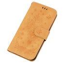 For Motorola Moto G42 Butterfly Rose Embossed Leather Phone Case(Yellow)