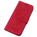 For Motorola Moto G42 Butterfly Rose Embossed Leather Phone Case(Red)