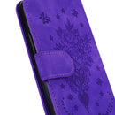 For Motorola Moto G42 Butterfly Rose Embossed Leather Phone Case(Purple)