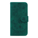 For Motorola Moto G42 Butterfly Rose Embossed Leather Phone Case(Green)