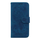 For Motorola Moto G42 Butterfly Rose Embossed Leather Phone Case(Blue)
