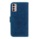 For Motorola Moto G42 Butterfly Rose Embossed Leather Phone Case(Blue)