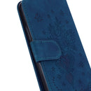 For Motorola Moto G42 Butterfly Rose Embossed Leather Phone Case(Blue)