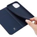 DUX DUCIS Skin Pro Series Shockproof Horizontal Flip Leather Phone Case For iPhone 14(Dark Blue)