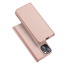 DUX DUCIS Skin Pro Series Shockproof Horizontal Flip Leather Phone Case For iPhone 14(Rose Gold)