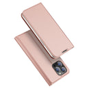 DUX DUCIS Skin Pro Series Shockproof Horizontal Flip Leather Phone Case For iPhone 14 Pro(Rose Gold)