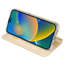 DUX DUCIS Skin Pro Series Shockproof Horizontal Flip Leather Phone Case For iPhone 14 Pro(Gold)