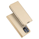 DUX DUCIS Skin Pro Series Shockproof Horizontal Flip Leather Phone Case For iPhone 14 Pro Max(Gold)