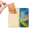DUX DUCIS Skin Pro Series Shockproof Horizontal Flip Leather Phone Case For iPhone 14 Pro Max(Gold)