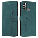 For Tecno Spark 7T/Spark 7 Skin Feel Heart Pattern Leather Phone Case(Green)