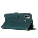 For Tecno Spark 7T/Spark 7 Skin Feel Heart Pattern Leather Phone Case(Green)
