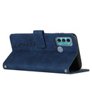 For Motorola Moto G40 Fusion/G60 Skin Feel Heart Pattern Leather Phone Case(Blue)