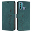For Motorola Moto G40 Fusion/G60 Skin Feel Heart Pattern Leather Phone Case(Green)