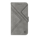 For Samsung Galaxy S22 Plus 5G RFID Geometric Line Flip Leather Phone Case(Grey)