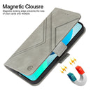 For Samsung Galaxy S22 Plus 5G RFID Geometric Line Flip Leather Phone Case(Grey)