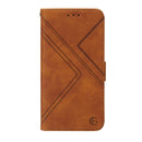 For Motorola Moto G22 RFID Geometric Line Flip Leather Phone Case(Brown)