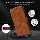 For Motorola Moto G22 RFID Geometric Line Flip Leather Phone Case(Brown)