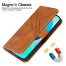 For Motorola Moto G22 RFID Geometric Line Flip Leather Phone Case(Brown)