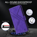 For Motorola Moto G22 RFID Geometric Line Flip Leather Phone Case(Purple)