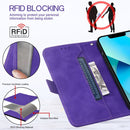 For Motorola Moto G22 RFID Geometric Line Flip Leather Phone Case(Purple)
