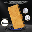 For Motorola Moto G22 RFID Geometric Line Flip Leather Phone Case(Yellow)