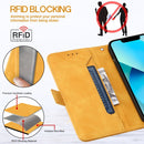 For Motorola Moto G22 RFID Geometric Line Flip Leather Phone Case(Yellow)