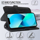 For Motorola Moto G22 RFID Geometric Line Flip Leather Phone Case(Black)