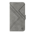 For Motorola Moto G22 RFID Geometric Line Flip Leather Phone Case(Grey)